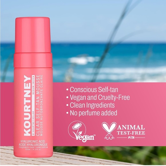 🆕 Kourtney By Kourtney Kellar Instant Self-Tan Hyaluronic Acid Mousse and Mitt - Picture 1 of 10